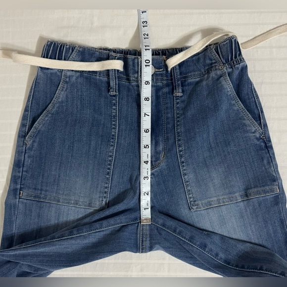 Judy Blue High Rise Boyfriend Jogger Jeans Size 0/24 Blue Drawstring Waist - Picture 12 of 16